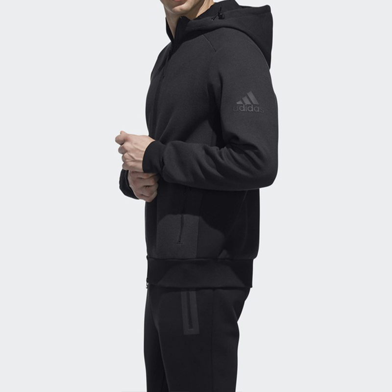 Мужское худи adidas Htt Double Knit (черное) — фото 5