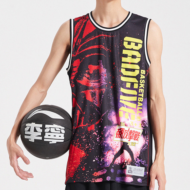 Li Ning Basketball Jersey Men’s Black Red