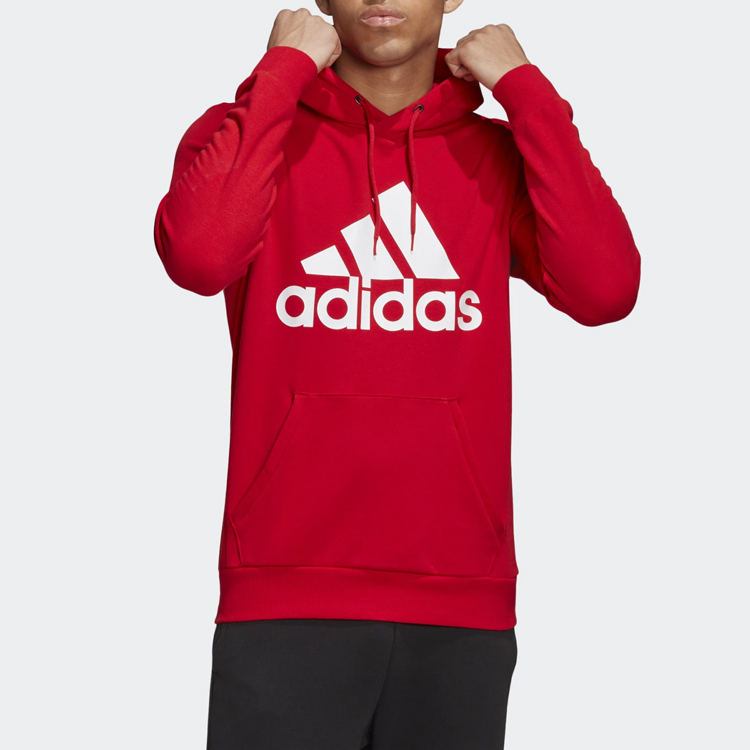 Мужское худи adidas Logo Hoodie (красное) — фото 3