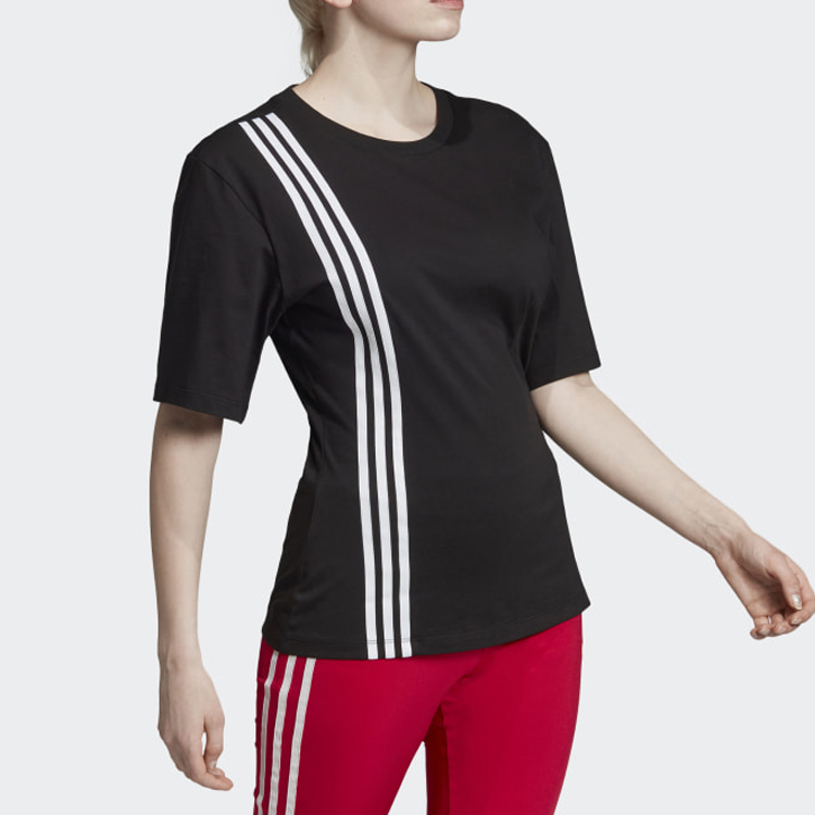 Женская футболка adidas originals Retro Stripe (черная) — фото 4