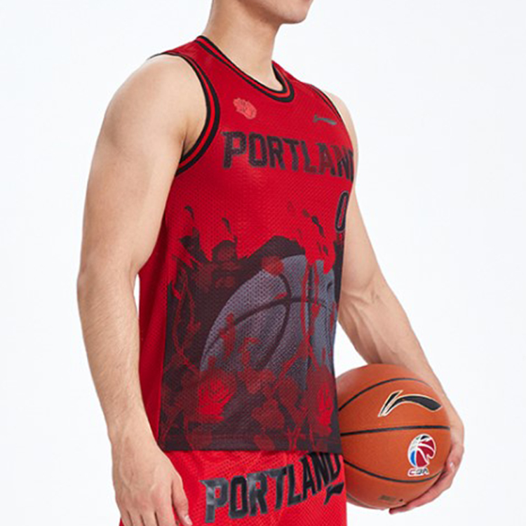 Li Ning Sports Basketball Collection Basketball Jersey Men’s Bright Neon