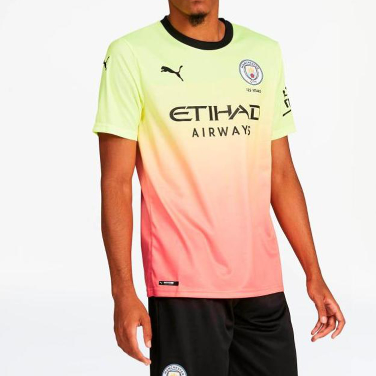 Мужская футболка PUMA Manchester City 19/20 (розово-желтая) — фото 4