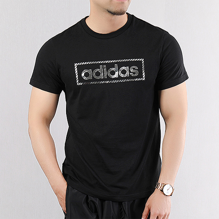 Мужская футболка adidas T (черная) — фото 3
