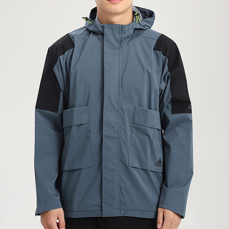 Мужская куртка adidas M TECH 2L JKT (синяя) — фото 3