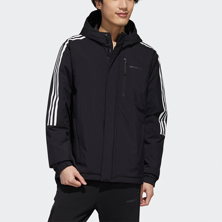 Мужская куртка adidas neo M 3s Pad Jkt (черная) — фото 3