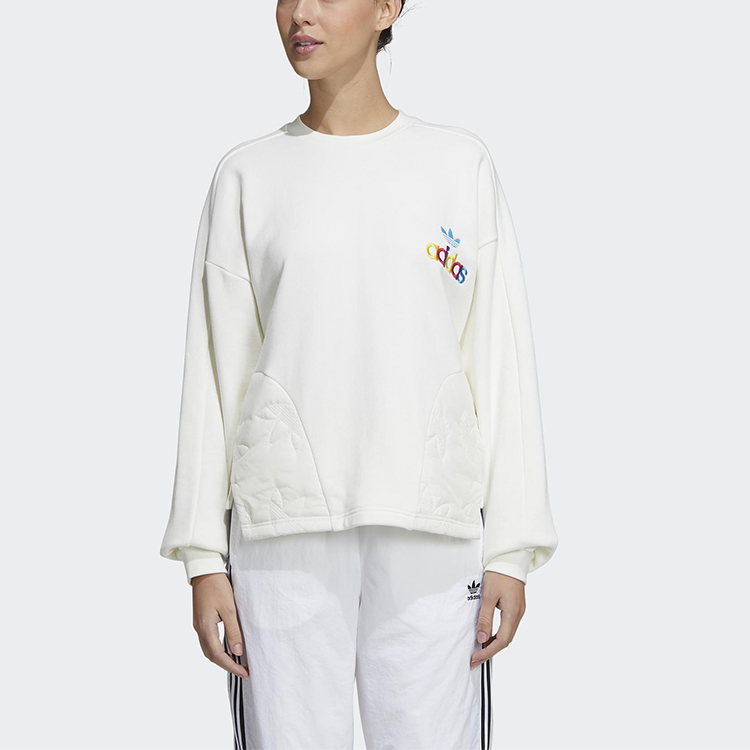 Женское худи adidas Originals Crewneck (белое) — фото 3