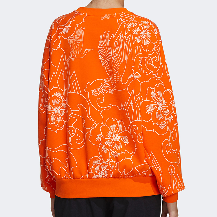 Женское худи adidas Aop Sweat logo (оранжевое) — фото 3