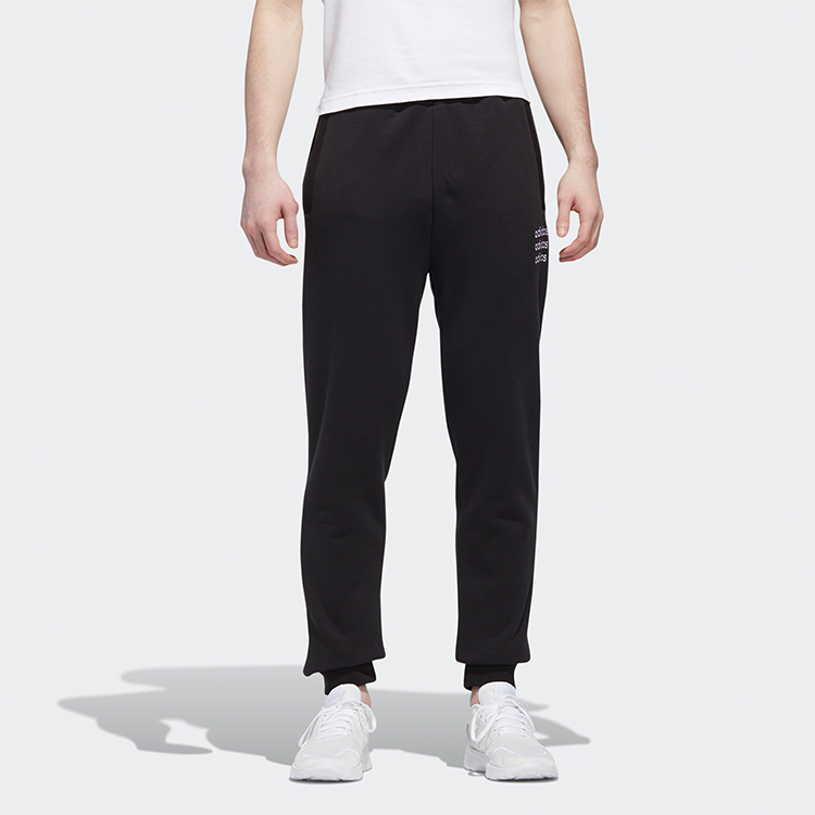 Мужские штаны adidas neo На манжетах (черные) — фото 4