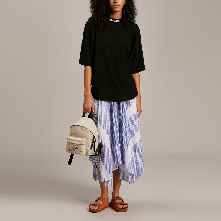 Женская футболка PALM ANGELS SS21 Oversized Tee (черная) — фото 3