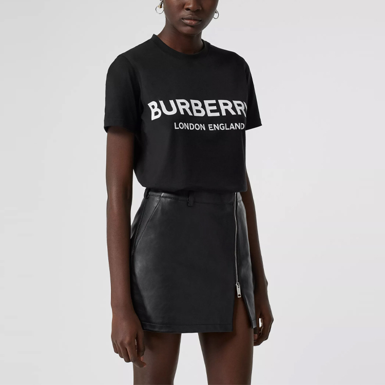 Женская футболка Burberry T (черная) — фото 7