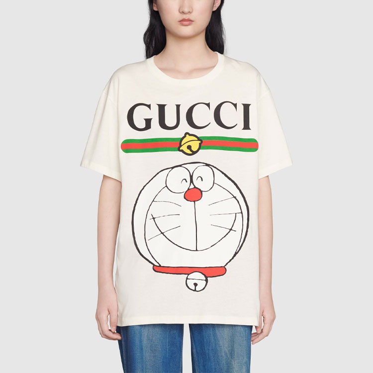 Женская футболка Gucci x Doraemon (слоновая кость) — фото 4