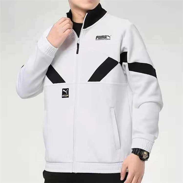 Мужская куртка PUMA Олимпиийка на молнии (бело-черная) — фото 4