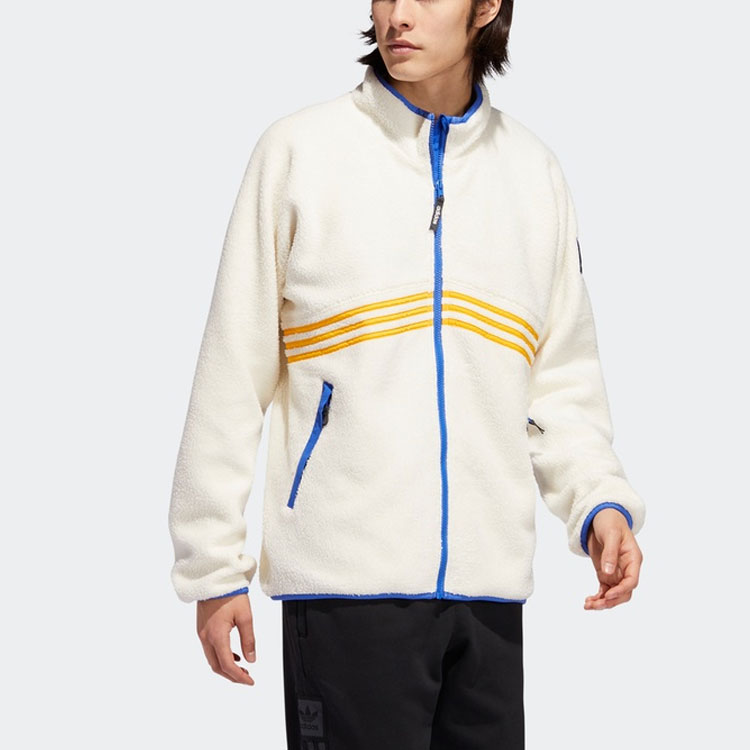 Мужская куртка adidas originals sherpa Full Zip (белая) — фото 5