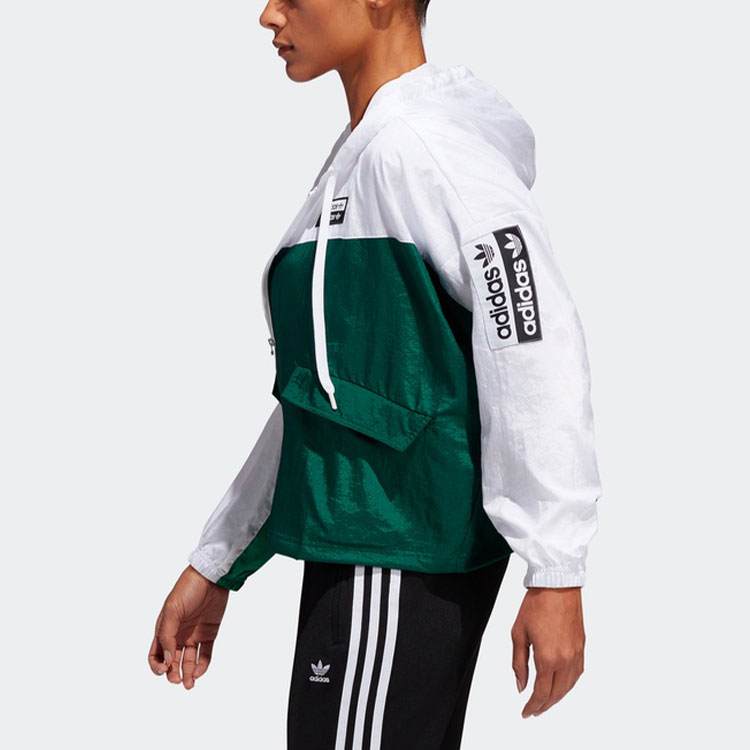 Женская куртка adidas originals (зелено-белая) — фото 6