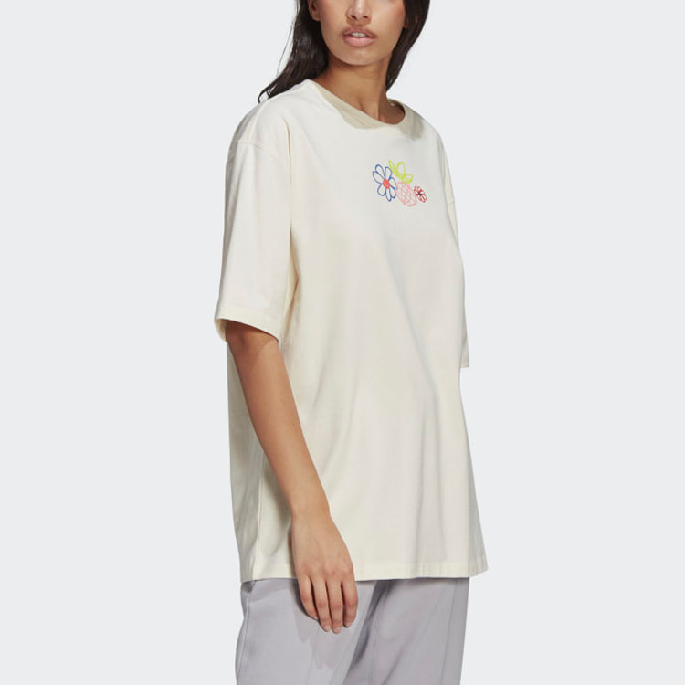 Женская футболка adidas originals T (молочно-белая) — фото 4