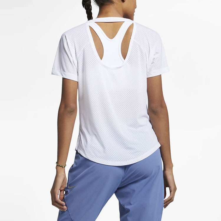 Женская футболка Nike Breathe Miler (белая) — фото 5