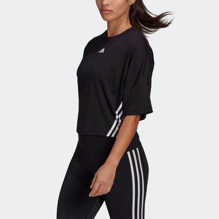 Женская футболка adidas Cropped Tee W (черная) — фото 2