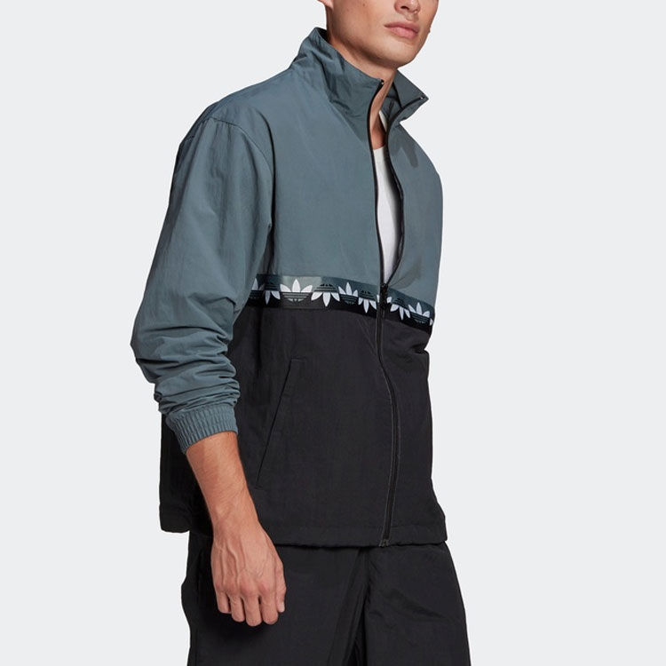 Мужская куртка adidas Originals Adicolor Slice Trf Tt (черно-синяя) — фото 5