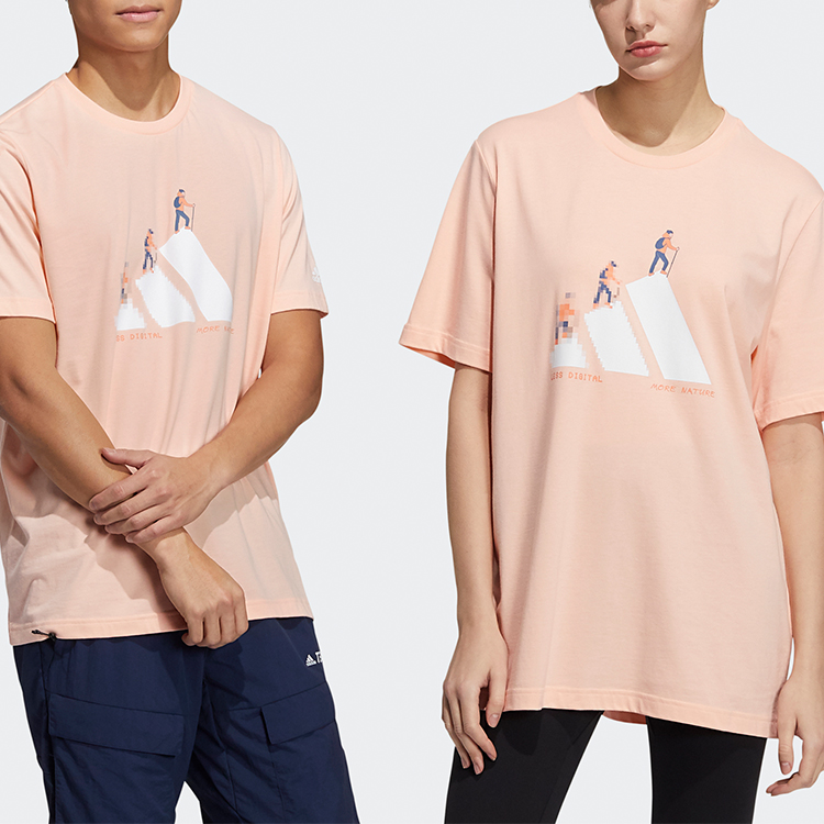 Футболка adidas T (кораллово-розовая) — фото 2