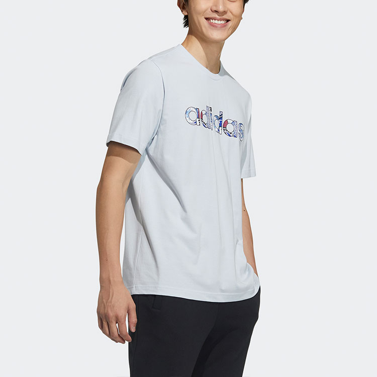 Мужская футболка adidas Neo Logo (синяя) — фото 4