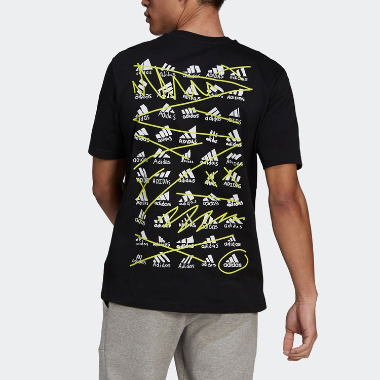 Мужская футболка adidas Scribble Tee M (черная) — фото 3