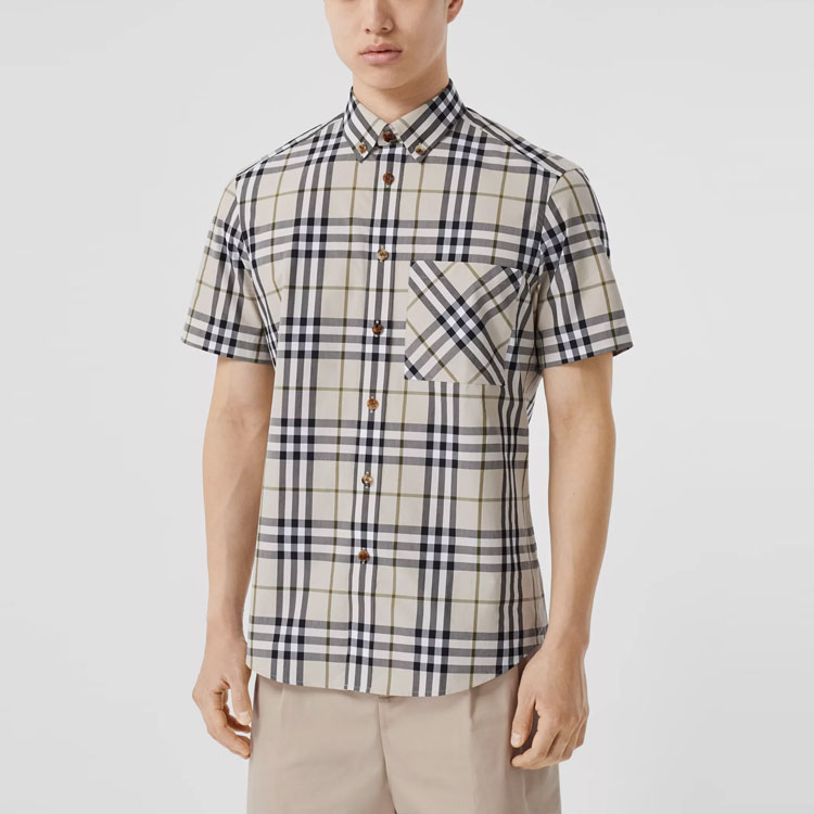 Мужская рубашка Burberry 80433351 (желто-коричневый) — фото 2