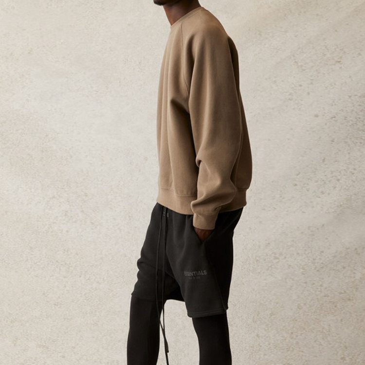 Унисекс худи Fear of God Essentials SS21 Pull-Over Crewneck Taupe (серо-коричневый) — фото 4