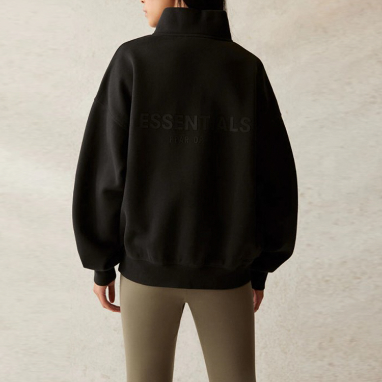 Худи Fear of God Essentials SS21 Mockneck Half Zip (черное) — фото 5