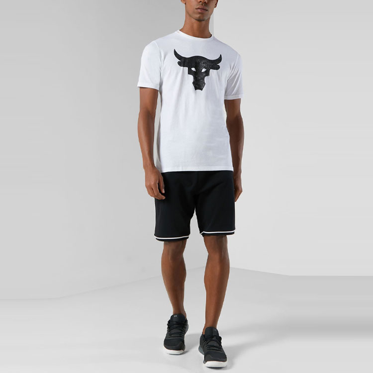 Мужская футболка Under Armour Project Rock Brahma Bull (белая) — фото 4