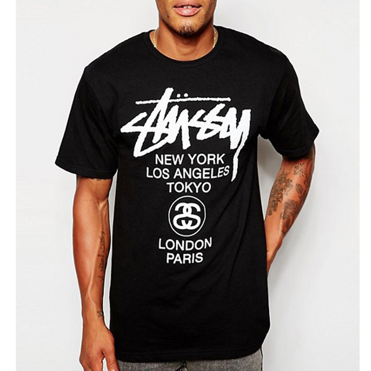 Футболка Stussy x DSM world tour tee (черная) — фото 7