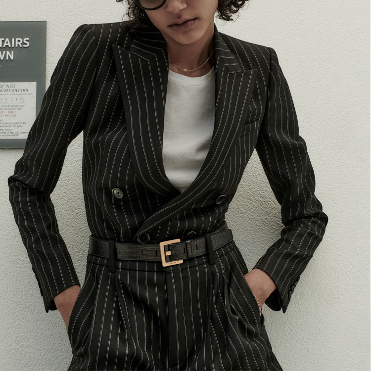 Женская футболка SAINT LAURENT SS22 (кремовая) — фото 3