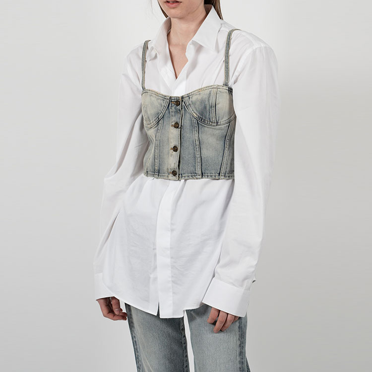Женская одежда SAINT LAURENT SS22 (голубая) — фото 4
