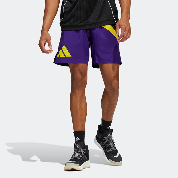 Adidas Basketball Shorts Men’s Collegiate Purple Moderate Straight Fit Pants