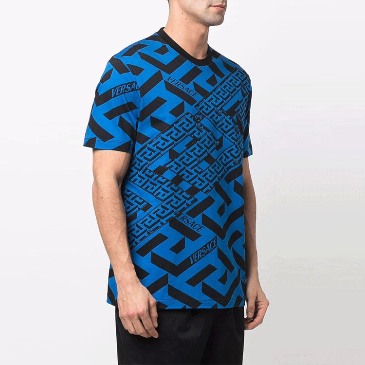 Мужская футболка Versace SS22 La Greca T (синяя) — фото 4