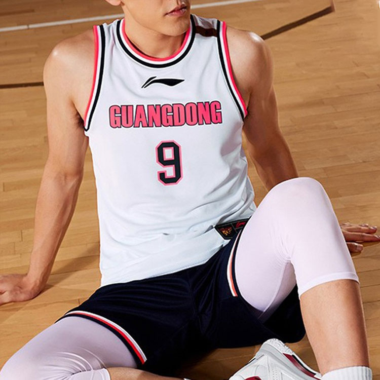 Li Ning CBA Collection Soccer Ball Collection Basketball Jersey Men’s Standard White