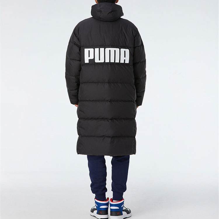 Мужская куртка PUMA Long Oversized Down logo (черная) — фото 5