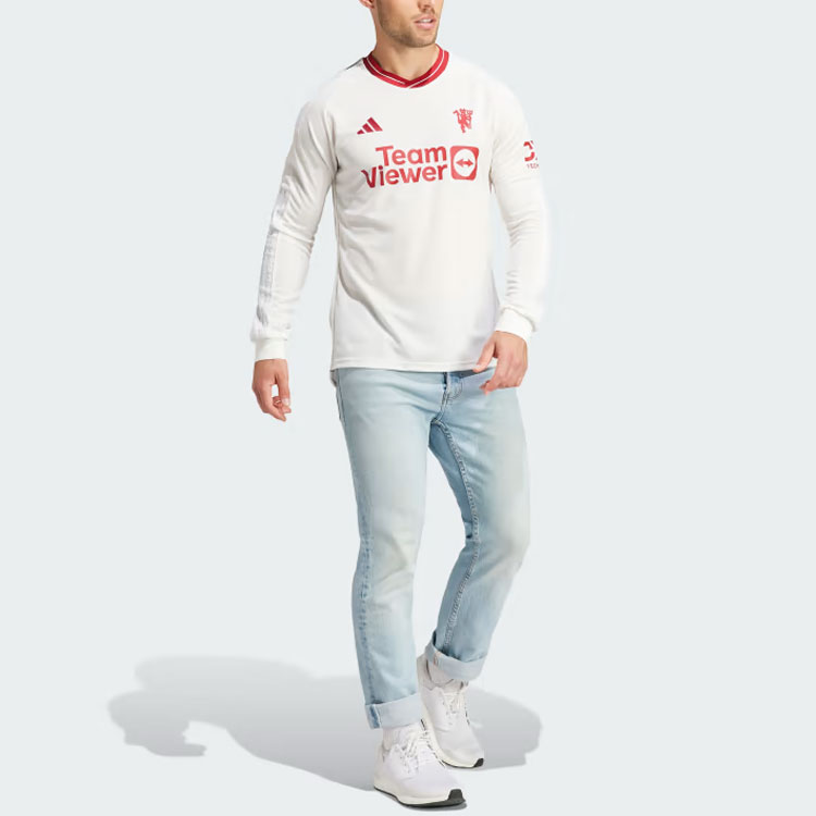 Adidas Manchester United Soccer Jerseys Men’s White Moderate Straight Fit