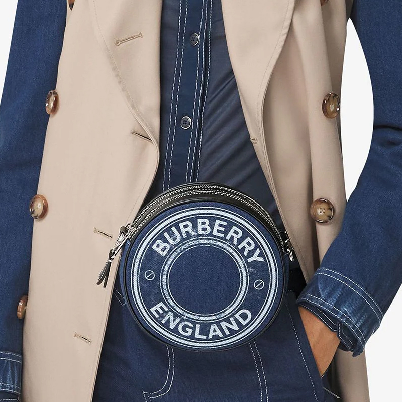Женская сумка Burberry Louise- logo (синяя) — фото 8