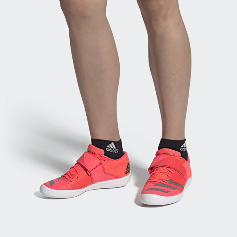 Мужские кроссовки adidas Adizero Shot Put (розово-черно-белые) — фото 7