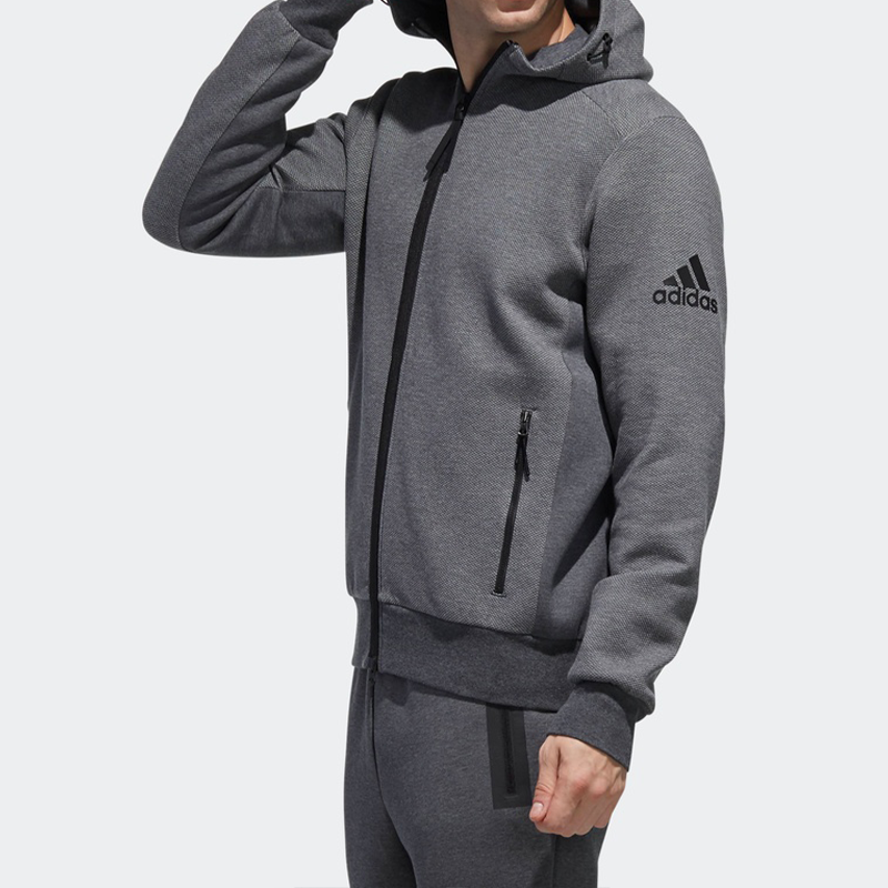 Мужская куртка adidas Htt Double Knit (серая) — фото 5