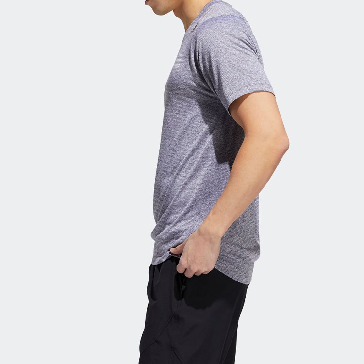 Мужская футболка adidas T (бело-фиолетовая) — фото 4