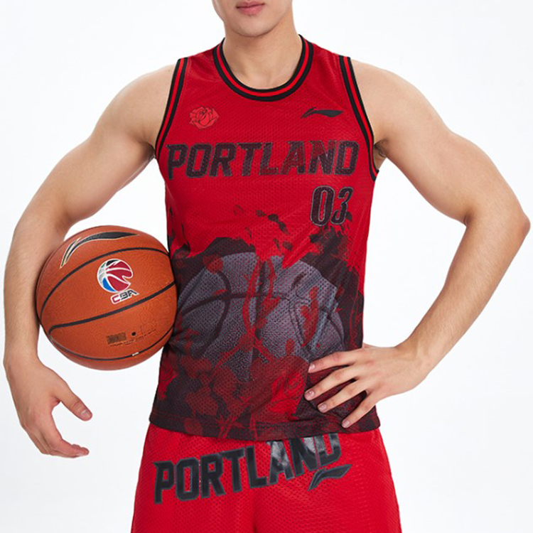 Li Ning Sports Basketball Collection Basketball Jersey Men’s Bright Neon