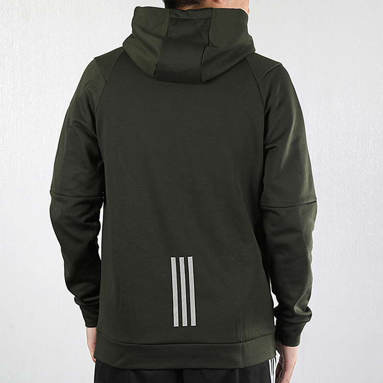 Мужское худи adidas neo M CS RFL BR HDY (зеленое) — фото 4