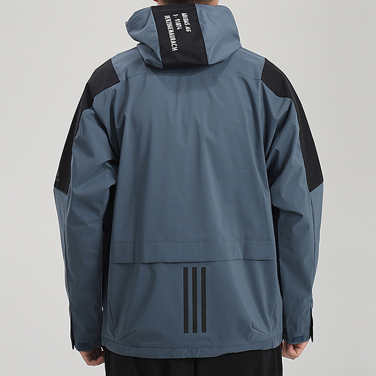Мужская куртка adidas M TECH 2L JKT (синяя) — фото 4