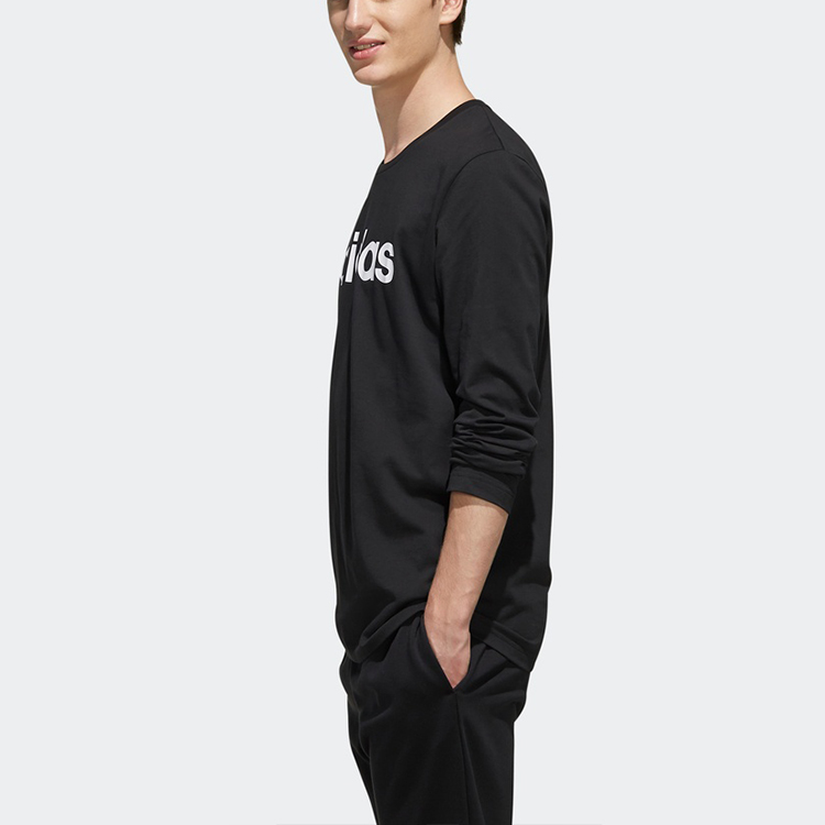 Мужская футболка adidas neo M CE LNR LS (черная) — фото 5