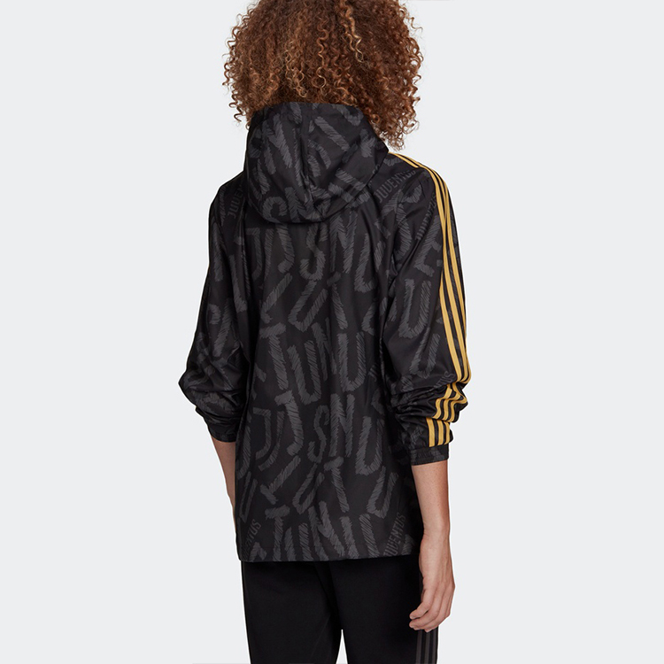 Мужская куртка adidas JUVE WINDBREAKR (черная) — фото 4