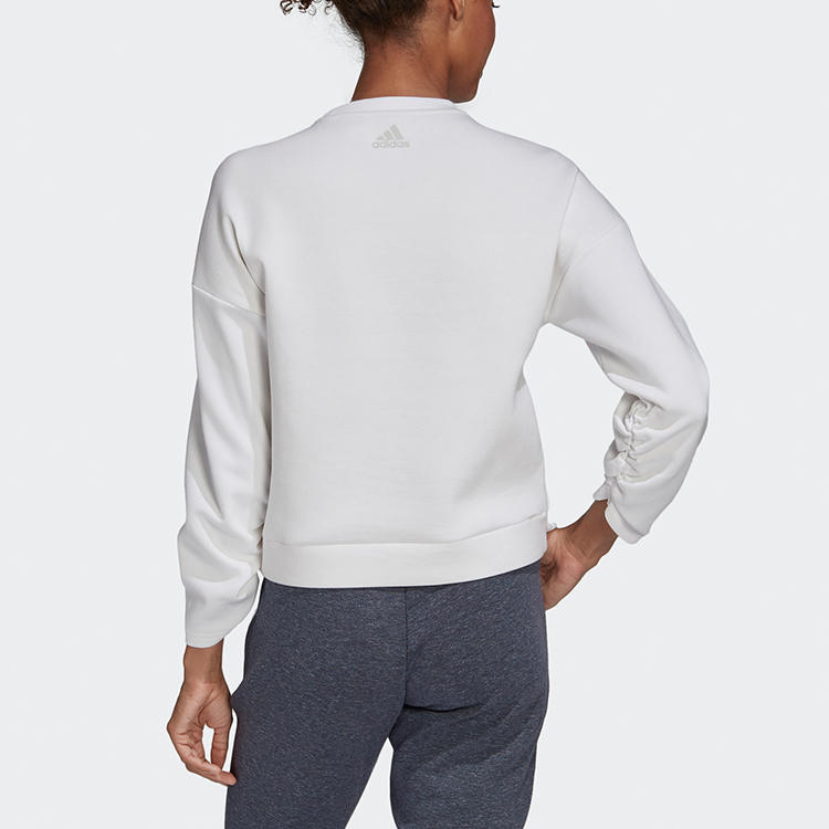 Женское худи adidas Crew Dk Emby (белое) — фото 6