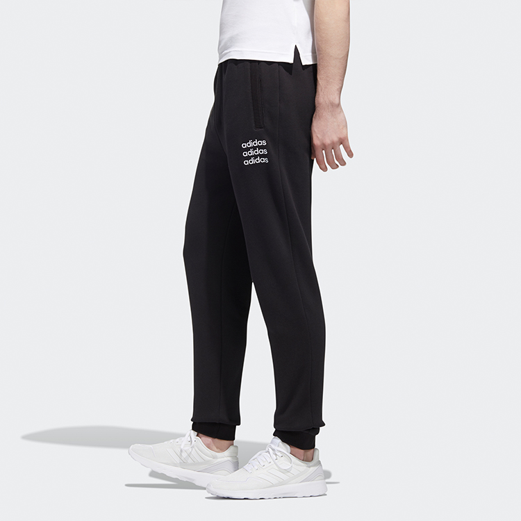 Мужские штаны adidas neo На манжетах (черные) — фото 3