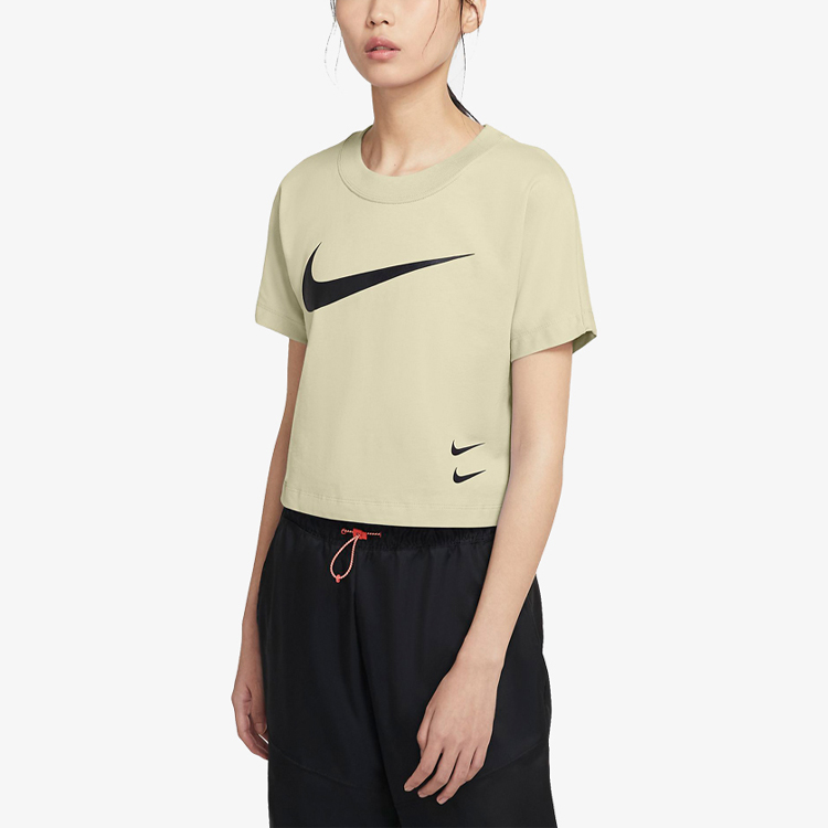 Женская футболка Nike Sportswear Swoosh (кремовая) — фото 5