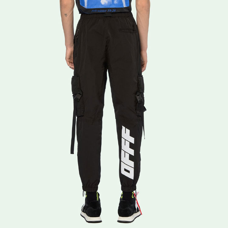 Мужские штаны OFF-WHITE FW19 Orange Cargo Pants (черные) — фото 6